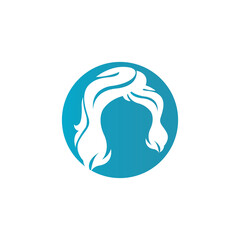 long hair beauty salon premium symbol vector logo