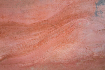 Aerial view of structures at Hutt Lagoon or Pink Lake near Port Gregory in Western Australia, Pink color created naturally by bacteria and harvested in ponds for beta-carotene