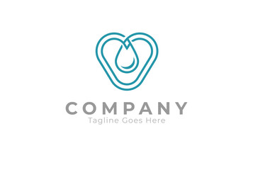 Abstract Letter V logo, letter V with drop icon combination, usable for business and company logos , flat design logo template,vector illustration