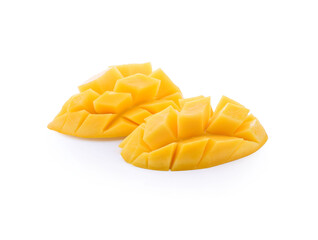 mango slice isolated on white background Clipping Path