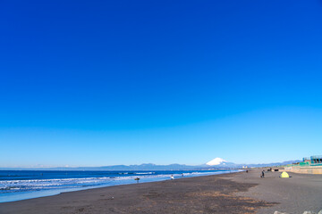 【神奈川県 江ノ島】湘南の海と富士山