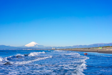 【神奈川県 江ノ島】湘南の海と富士山