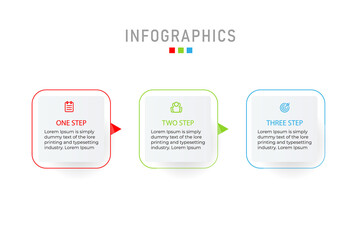 Business data visualization. Process chart. Abstract elements of graph, diagram with 3 steps, options, parts or processes. Creative concept for infographic.