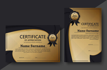 Luxury black and gold certificate