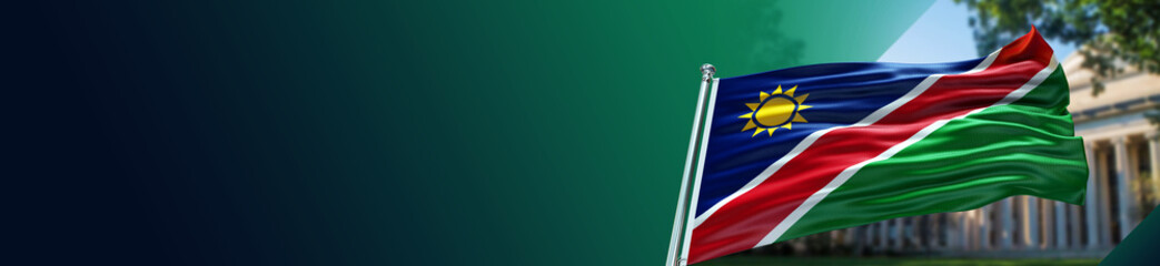 Namibia Flag with University and large Gradient Single Flag   © Flag Store