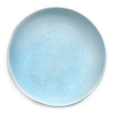 Empty Rustic Blue Plate Top view Isolated