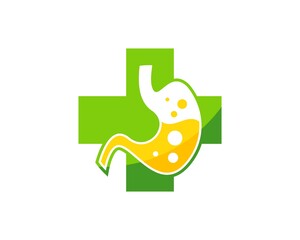 Fototapeta premium Medical cross with healthy stomach inside
