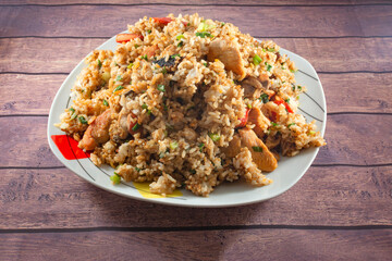 Chicken chaufa rice with jungle jerky