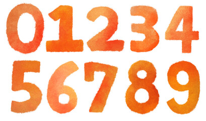 数字　赤色　イラスト