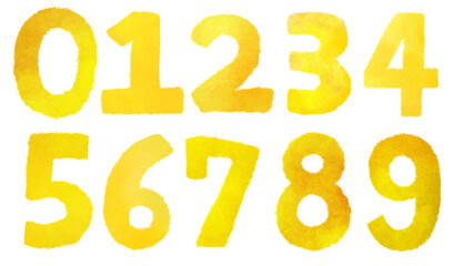 数字　黄色　金　イラスト