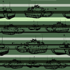 M 1 Abrams Tanks Seamless Pattern