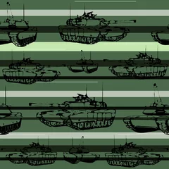 Fototapete Militärisches Muster M 1 Abrams Tanks Nahtloses Muster