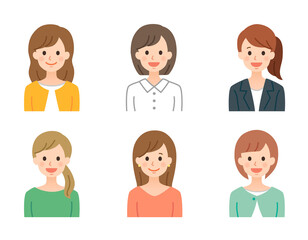 笑顔の女性1 シンプルなイラスト素材