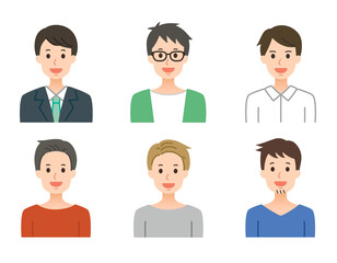 笑顔の男性1 シンプルなイラスト素材