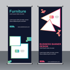 Business banner roll up set, standee banner template, Modern banner.