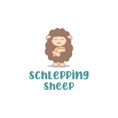 sheep icon logo design, vector illustration