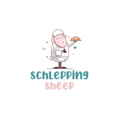chef sheep icon logo design, vector illustration