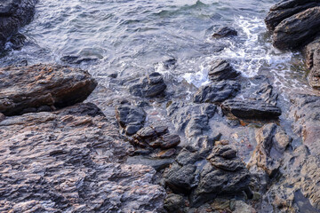 Texture of rocks on the beach