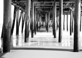 Washable wall murals Black and white Old Orchard Beach Pier