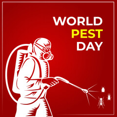 World Pest Day. Red Abstract Background