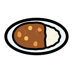 シンプルでかわいいカレーライスのイラスト