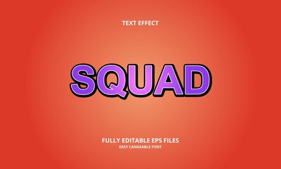 Obraz premium Editable text effect squad title style