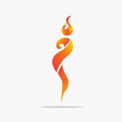 letters I with Fire. gradient logo design