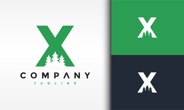 letter X fir tree logo