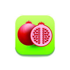 Red Garnet Food Fruit Logo Vector Symbol Icon Design Style