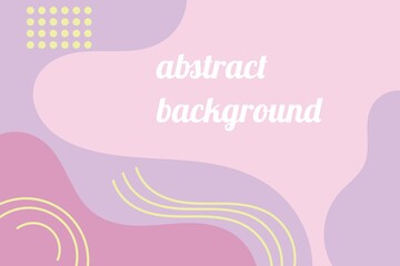 Flat pink wavy abstract background with pretty dots and curved lines