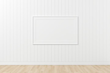 Scandinavian interior scene with wall mock up and copy space. 3d rendering.