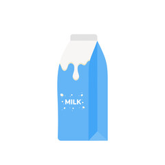 milk packing, glass of milk on white,dairy products background. Icon,Vector,illustration cartoon style.