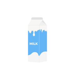 milk packing, glass of milk on white,dairy products background. Icon,Vector,illustration cartoon style.
