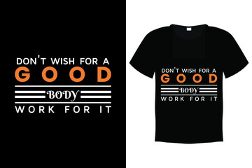 Gym T Shirt Design, Gym Typography Quote Design