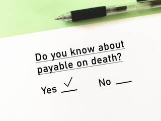 Questionnaire about last will