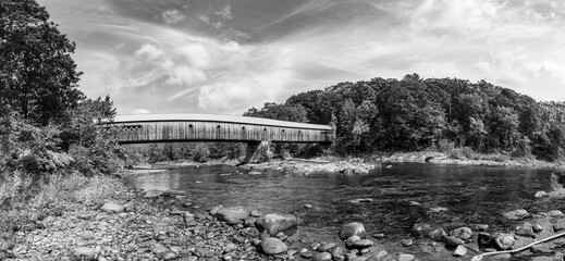 Longest covered Bridge in Brattleboro Vermont over the West river