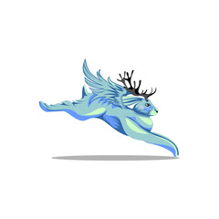 Blue bunny winged logo inspiration