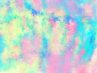 Obraz na płótnie Canvas Unicorn galaxy pattern. Pastel cloud and sky with glitter. Cute bright paint like candy background theme. Concept to montage or present your product, for women, girls in princess style