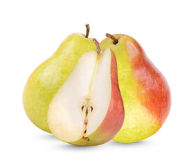 Ripe pears isolated on white bakground