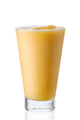 Pineapple smoothie isolated on white