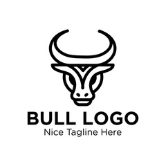 Cute line style bull logo.