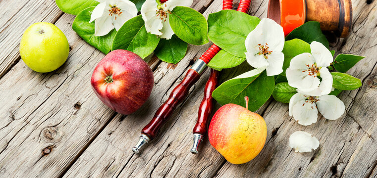 Eastern apple smoking hookah
