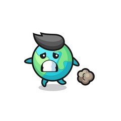 illustration of the earth running in fear