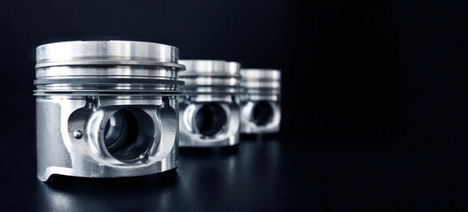 Pistons on black.
