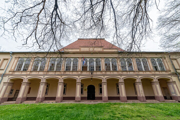 Novi Knezevac, Serbia - May 01, 2021: The castle of the Servijski family in Novi Knezevac. The castle was built in 1793.