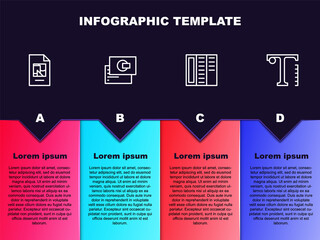 Set line File document, Business card, Brochure and Text. Business infographic template. Vector