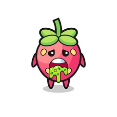 the cute strawberry character with puke