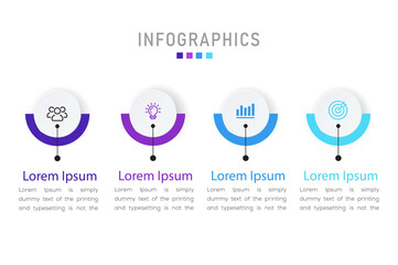 Vector Infographic label design template with icons and 4 options or steps.