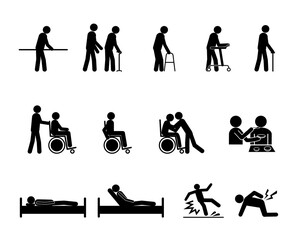 介護動作シルエット