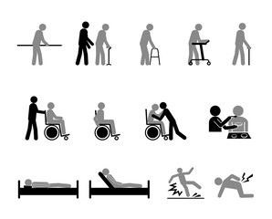 介護動作シルエット